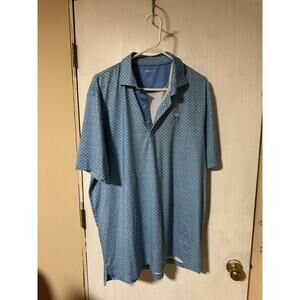 Johnnie-O Men's Golf Polo Blue White L